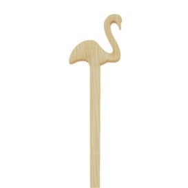 Agitador de Bebida en Bambu Flamingo Rosa 14cm (600 Uds)