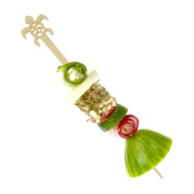 Agitador de Bebida Tartaruga em Bambu 12cm (50 Uds)