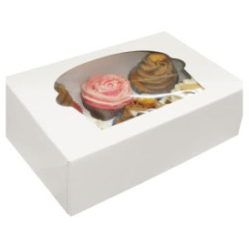 Caixa 6 Cupcakes Branco 24,3x16,5x7,5cm (20 Unidades)