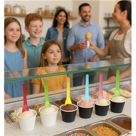 Colher de Gelado Cores CPLA 10cm (1.000 Uds)