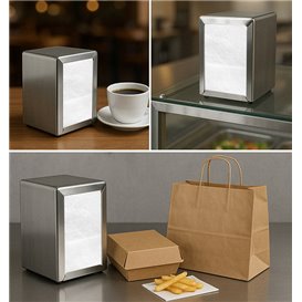 Guardanapos para Dispensador de Papel 17x17cm Branco (400 Uds)
