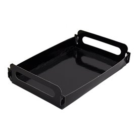 Bandeja Cartão Retângulo Preto Alças 12x19 cm (100 Uds)