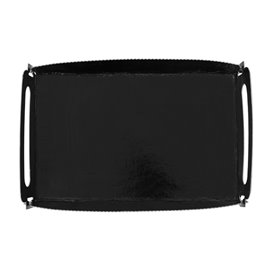 Bandeja Cartão Retângulo Preto Alças 12x19 cm (100 Uds)