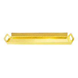 Tabuleiro Cartão Retângulo Ouro Alças 32x7,5 cm (5 Uds)