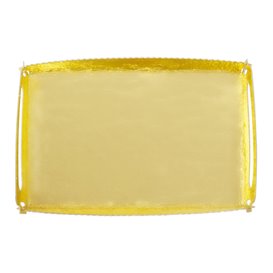 Tabuleiro Cartão Retângulo Ouro Asas 12x19 cm (100 Uds)