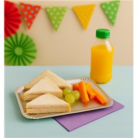 Bandeja de Cartão Rectangular Prata 18x24cm (100 Uds)