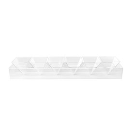 Suporte PS Transparente com Cones 40x6,5x7cm (6 Uds)