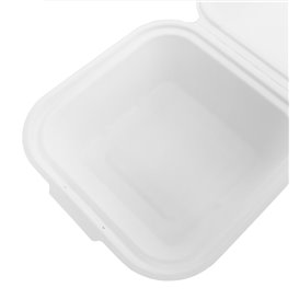 Embalagem Cana-de-açúcar Branco 150x150x80mm (50 Uds)