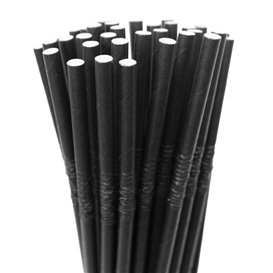 Palhinha Flexíve Papel Preto Ø6mm 230mm (3.000 Uds)