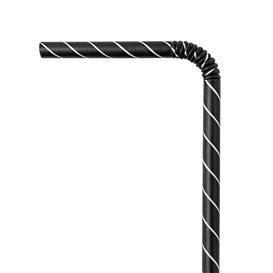 Palhinha Flexíve Papel Preto Ø6mm 230mm (250 Uds)