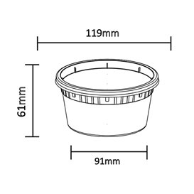 Embalagem em Plástico PP “Deli Range” Transparente com Tampa 360ml (240 Uds)