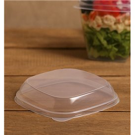 Tampa Alta para Tigela Quadrada PS Transparente 7,5x7,5cm (100 Uds)