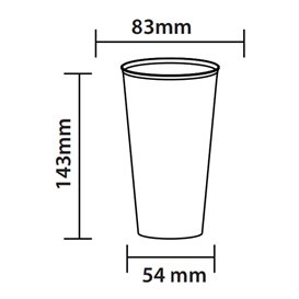 Copo de Cocktail Reutilizável e Inquebrável em PP   Transparente 470ml (15 Uds)