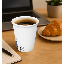 Copo de Cartão Branco 9Oz/280ml Ø8,0cm (1000 Uds)