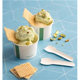 Colher de Gelado em Cartão Branca 9cm (50 Uds)