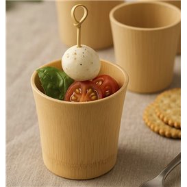 Copo Reutilizável de Bambu Natural Catering 8,4x9,2x9cm (2 Uds)