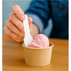 Colher de Gelado em Cartão Branca 9cm (2.000 Uds)