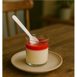 Colher em Cartão Rígido de Sobremesa Branco 11,5cm (50 Uds)