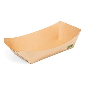 Barqueta Cartão de Bambu Kraft 350ml 16,5x12x4,4cm (125 Uds)