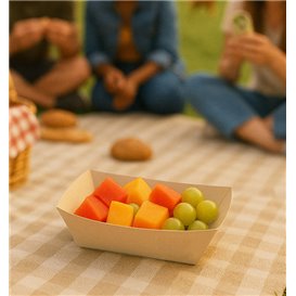 Barqueta Cartão de Bambu Kraft 350ml 16,5x12x4,4cm (125 Uds)