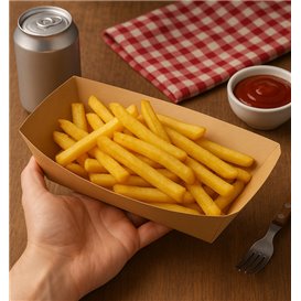 Barqueta Cartão de Bambu Kraft 700ml 20,5x15x5,2cm (500 Uds)