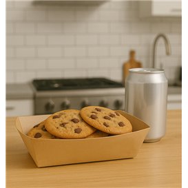 Barqueta Cartão de Bambu Kraft 700ml 20,5x15x5,2cm (500 Uds)