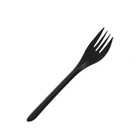 Garfo Reutilizável PP Preto 17,5cm (50 Uds)