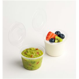 Embalagem para Molhos com Tampa Articulada Plastico PP Transparente 120ml (50 Uds)