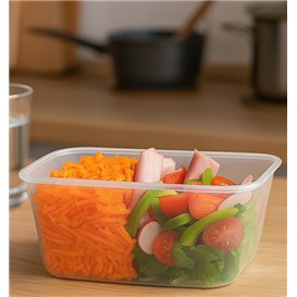 Embalagem Plastico Rectangular Transparente 1.000ml 17,4x11,5x8cm (500 Uds)