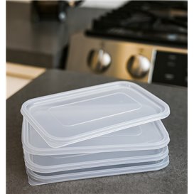 Tampa Rectangular Plástico PP para Embalagem 17,4x11,6cm (25 Uds)