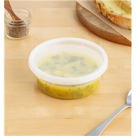 Embalagem em Plástico PP com Tampa Transparente “Deli Range” 240ml (240 Uds)