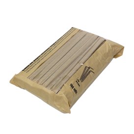Palhinha Flexível Papel Embalada Individualmente Preta Riscas Brancas Ø6mm 21cm (6.000 Uds)