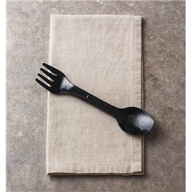 Duo Reusable Colharfo Durável Reutilizável PP Preto 12cm (500 Uds)