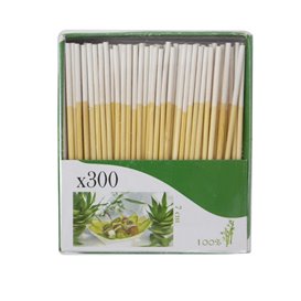 Palitos Madeira Bambu Ponta Branca 7cm (300 Uds)