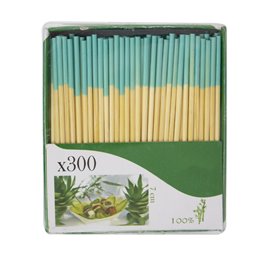 Palitos Madeira Bambu Ponta Turquesa 7cm (300 Uds)