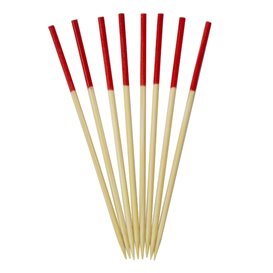 Palitos Madeira Bambu Ponta Vermelha 7cm (300 Uds)