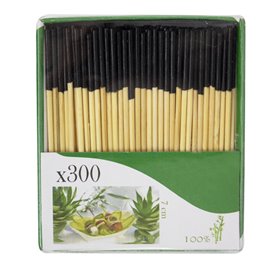 Palitos Madeira Bambu Ponta Preta 7cm (3.600 Uds)