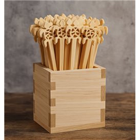 Palitos Madeira Bambu Tartaruga em Bambu 12cm (50 Uds)