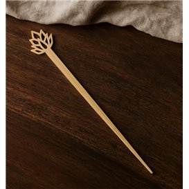 Palitos Madeira Bambu Flor de Lótus 12cm (50 Uds)