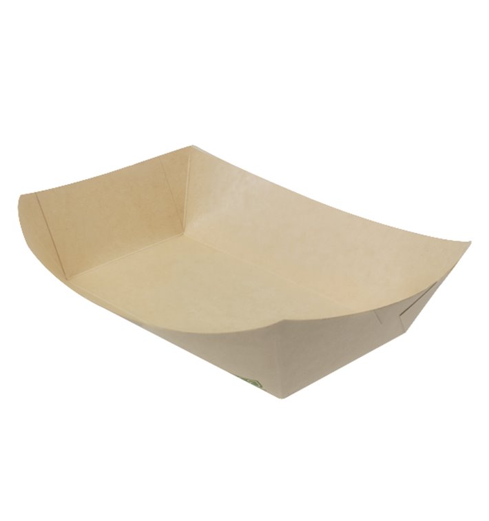 Barqueta Cartão de Bambu Kraft 700ml 20,5x15x5,2cm (125 Uds)