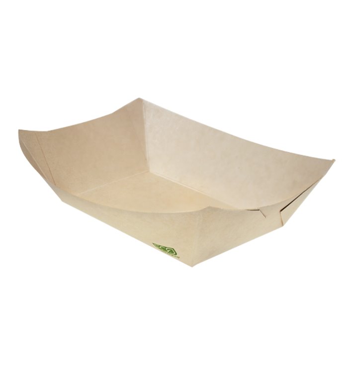 Barqueta Cartão de Bambu Kraft 350ml 16,5x12x4,4cm (1000 Uds)