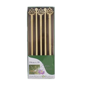 Agitador de Bebida em Bambu com Flor de Lótus 18cm (50 Uds)