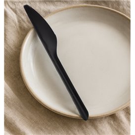 Faca Reutilizável PP Preta 17,8cm (50 Uds)