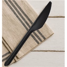 Faca Reutilizável PP Preta 17,8cm (50 Uds)