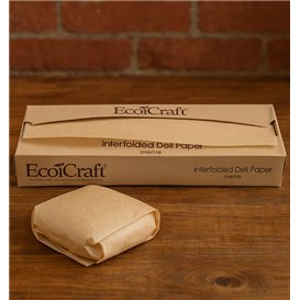 Papel Envolvente Antigordura Kraft em Dispensador 26x27cm (500 Uds)