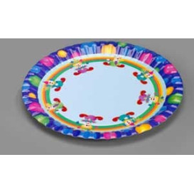 Prato Cartão Desenho Palhaço 23 cm (8 Unidades)