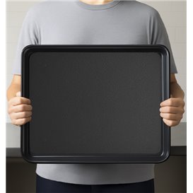 Bandeja Plastico Tray Preto 50x37cm (24 Uds)