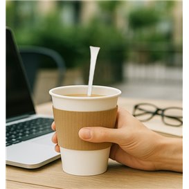 Paletina Cafe Reutilizável CPLA Branca 13cm (100 Uds)