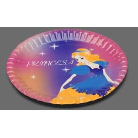 Prato Cartão Disenho Princesa 18 cm (12 Unidades)