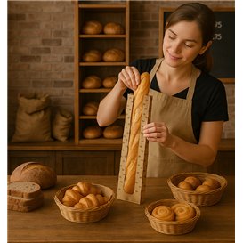 Saco de Papel Kraft Janela "Panes" 14+7x55cm (125 Uds)